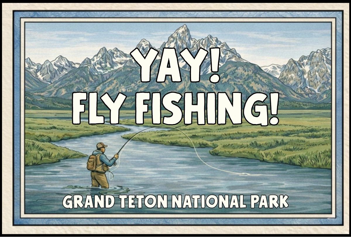 Yay! Fly fishing · mountain view